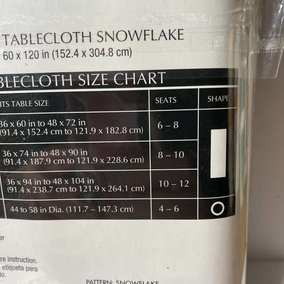 Snowflake Tablecloth Rectangle 60" x 120" Red White Jaclyn Smith Fabric - Picture 13 of 15